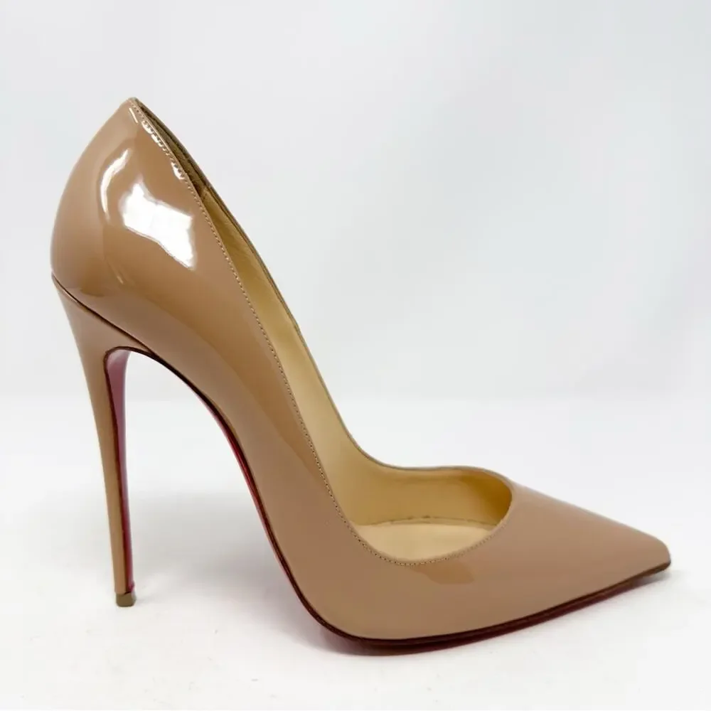Christian Louboutin So Kate Patent Leather Pointed Toe Heels Womens Size EU 38.5